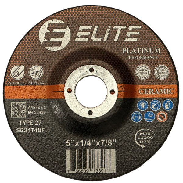 CERAMIC Platinum Performance Grinding Disc 5″x1/4″x7/8″