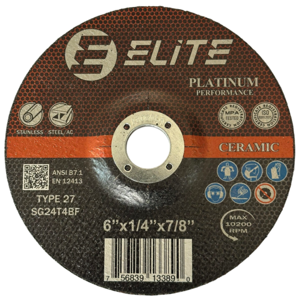 CERAMIC Platinum Performance Grinding Disc 6″x1/4″x7/8″