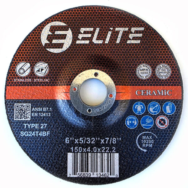 CERAMIC Platinum Performance Grinding Disc 6″x5/32″x7/8″