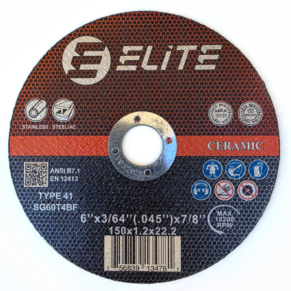 Cutting Disc 6″x.045″x7/8″ CERAMIC Platinum Performance Flat Center